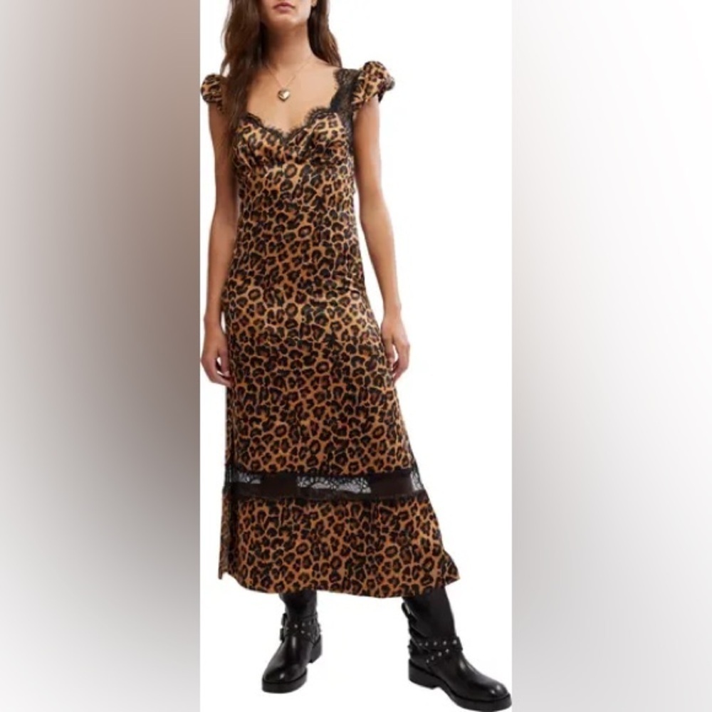 FREE PEOPLE FOOLISH HEART PRINTED MIDI XS B2957